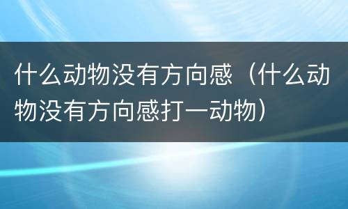 什么动物没有方向感（什么动物没有方向感打一动物）