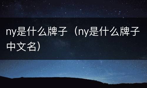 ny是什么牌子（ny是什么牌子中文名）