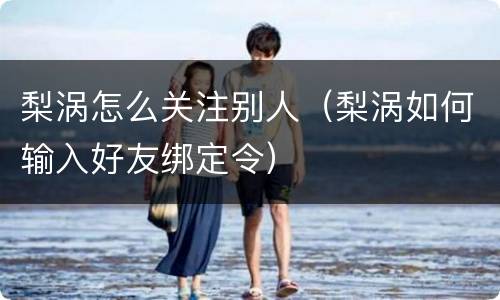 梨涡怎么关注别人（梨涡如何输入好友绑定令）