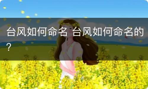 台风如何命名 台风如何命名的?
