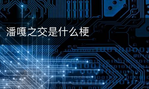 潘嘎之交是什么梗