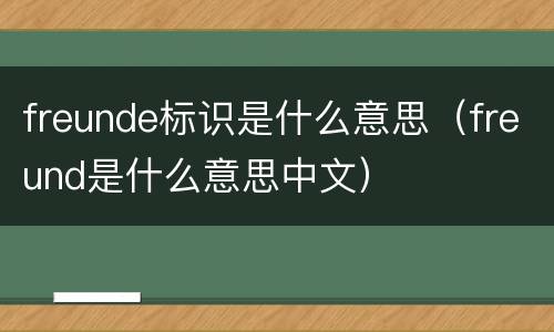 freunde标识是什么意思（freund是什么意思中文）