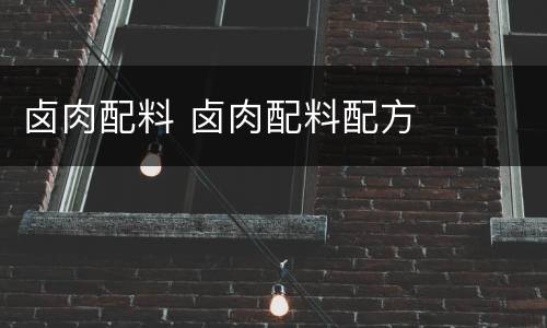 卤肉配料 卤肉配料配方