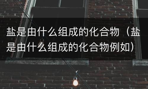 盐是由什么组成的化合物（盐是由什么组成的化合物例如）