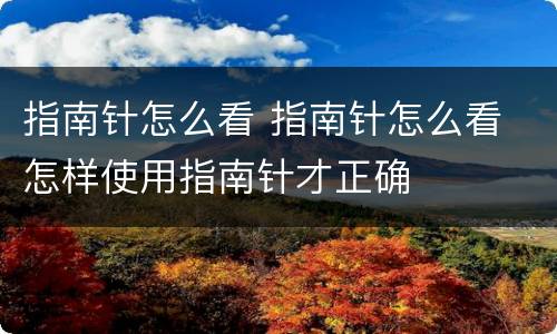 指南针怎么看 指南针怎么看 怎样使用指南针才正确