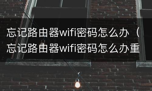 忘记路由器wifi密码怎么办（忘记路由器wifi密码怎么办重置）
