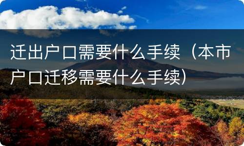 迁出户口需要什么手续（本市户口迁移需要什么手续）
