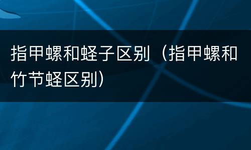 指甲螺和蛏子区别（指甲螺和竹节蛏区别）