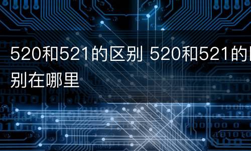 520和521的区别 520和521的区别在哪里