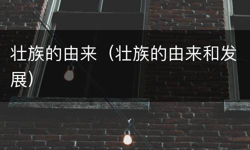 壮族的由来（壮族的由来和发展）