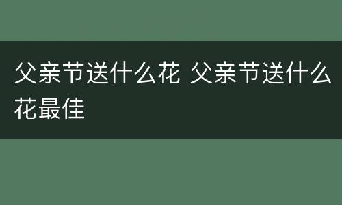父亲节送什么花 父亲节送什么花最佳