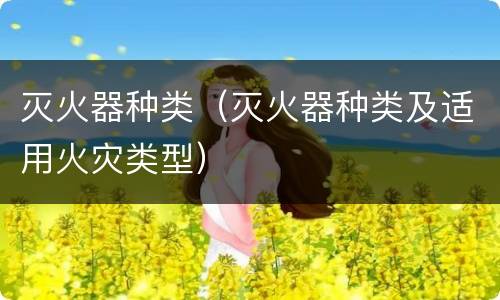灭火器种类（灭火器种类及适用火灾类型）