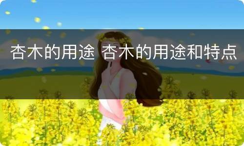 杏木的用途 杏木的用途和特点