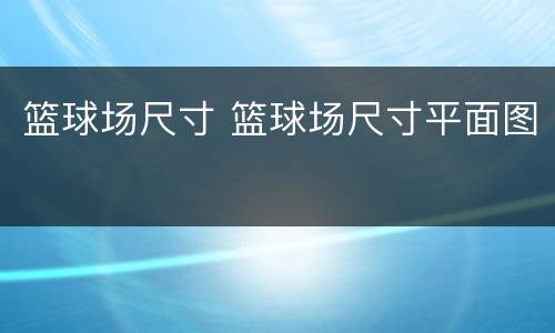 篮球场尺寸 篮球场尺寸平面图
