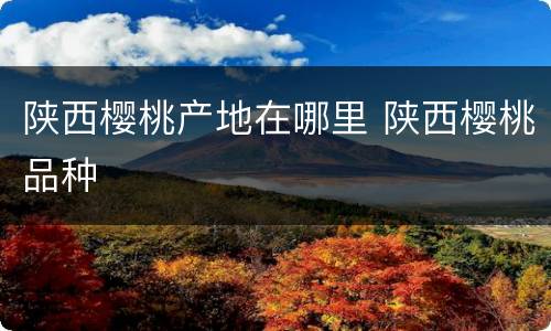 陕西樱桃产地在哪里 陕西樱桃品种