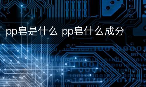 pp皂是什么 pp皂什么成分