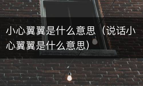 小心翼翼是什么意思（说话小心翼翼是什么意思）