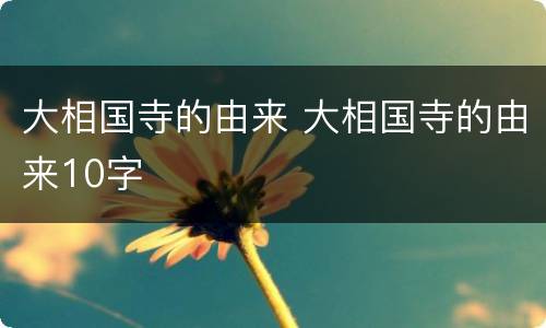 大相国寺的由来 大相国寺的由来10字