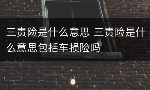 三责险是什么意思 三责险是什么意思包括车损险吗