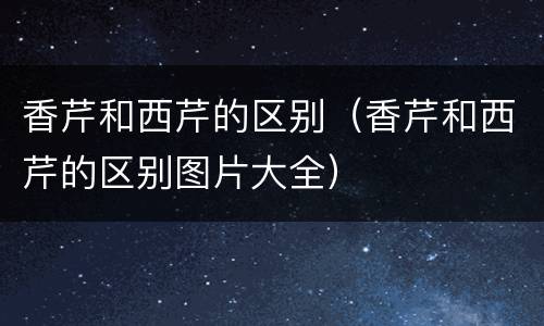 香芹和西芹的区别（香芹和西芹的区别图片大全）