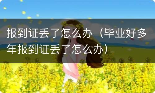 报到证丢了怎么办（毕业好多年报到证丢了怎么办）