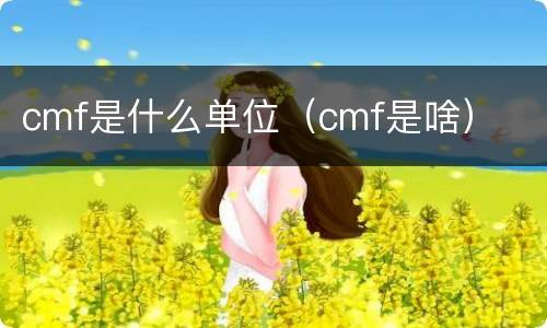 cmf是什么单位（cmf是啥）