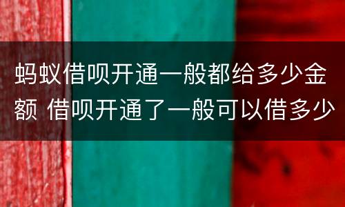蚂蚁借呗开通一般都给多少金额 借呗开通了一般可以借多少