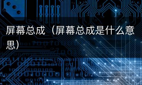 屏幕总成（屏幕总成是什么意思）