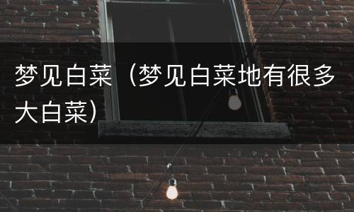 梦见白菜（梦见白菜地有很多大白菜）