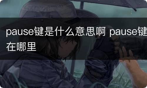 pause键是什么意思啊 pause键在哪里