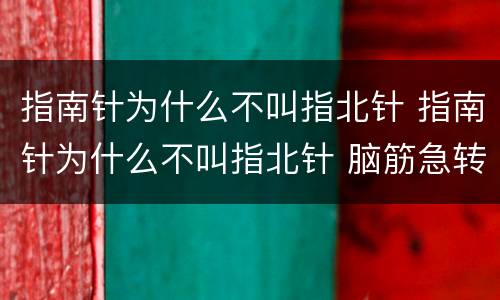 指南针为什么不叫指北针 指南针为什么不叫指北针 脑筋急转弯呢