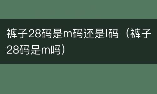 裤子28码是m码还是l码（裤子28码是m吗）