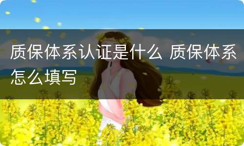 质保体系认证是什么 质保体系怎么填写