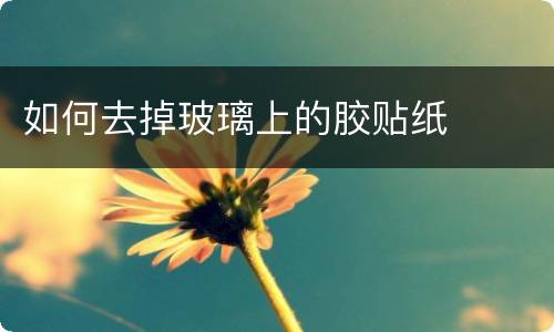 如何去掉玻璃上的胶贴纸