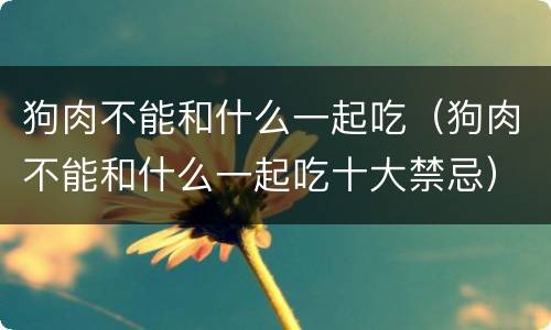 狗肉不能和什么一起吃（狗肉不能和什么一起吃十大禁忌）