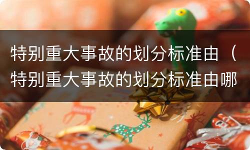 特别重大事故的划分标准由（特别重大事故的划分标准由哪个部门规定）