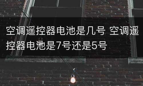 空调遥控器电池是几号 空调遥控器电池是7号还是5号