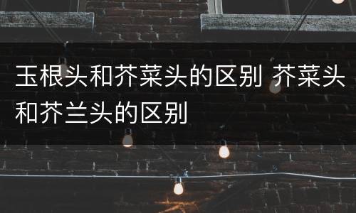 玉根头和芥菜头的区别 芥菜头和芥兰头的区别