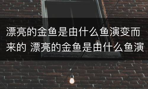 漂亮的金鱼是由什么鱼演变而来的 漂亮的金鱼是由什么鱼演变而来的视频