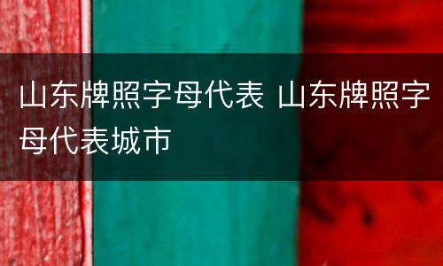 山东牌照字母代表 山东牌照字母代表城市