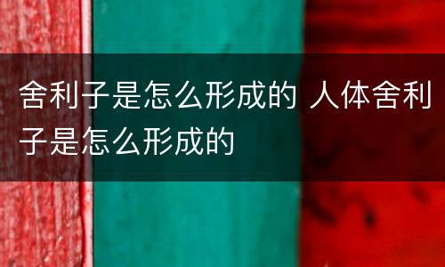 舍利子是怎么形成的 人体舍利子是怎么形成的
