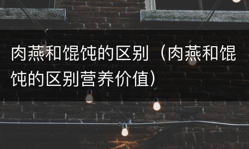 肉燕和馄饨的区别（肉燕和馄饨的区别营养价值）