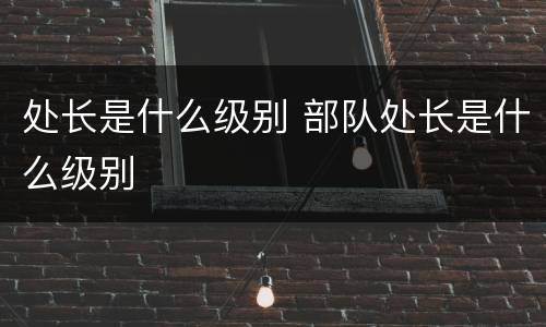 处长是什么级别 部队处长是什么级别
