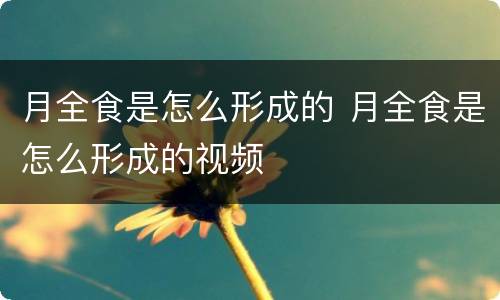 月全食是怎么形成的 月全食是怎么形成的视频