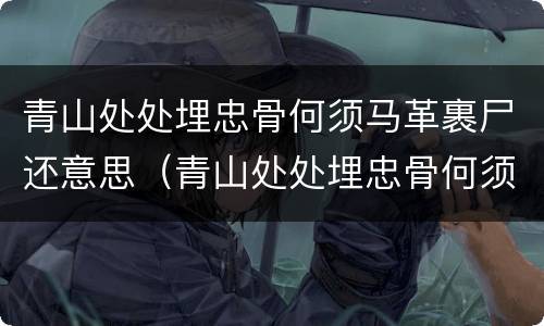 青山处处埋忠骨何须马革裹尸还意思（青山处处埋忠骨何须马革裹尸还意思,十字）