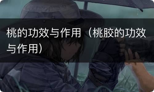 桃的功效与作用（桃胶的功效与作用）