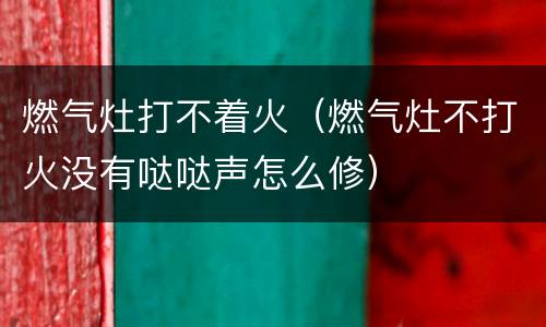 燃气灶打不着火（燃气灶不打火没有哒哒声怎么修）