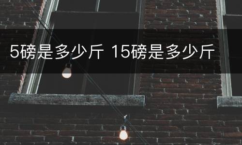 5磅是多少斤 15磅是多少斤