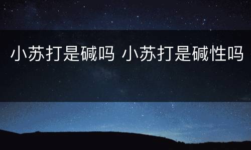 小苏打是碱吗 小苏打是碱性吗
