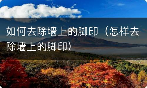 如何去除墙上的脚印（怎样去除墙上的脚印）